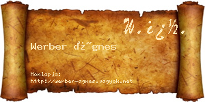 Werber Ágnes névjegykártya